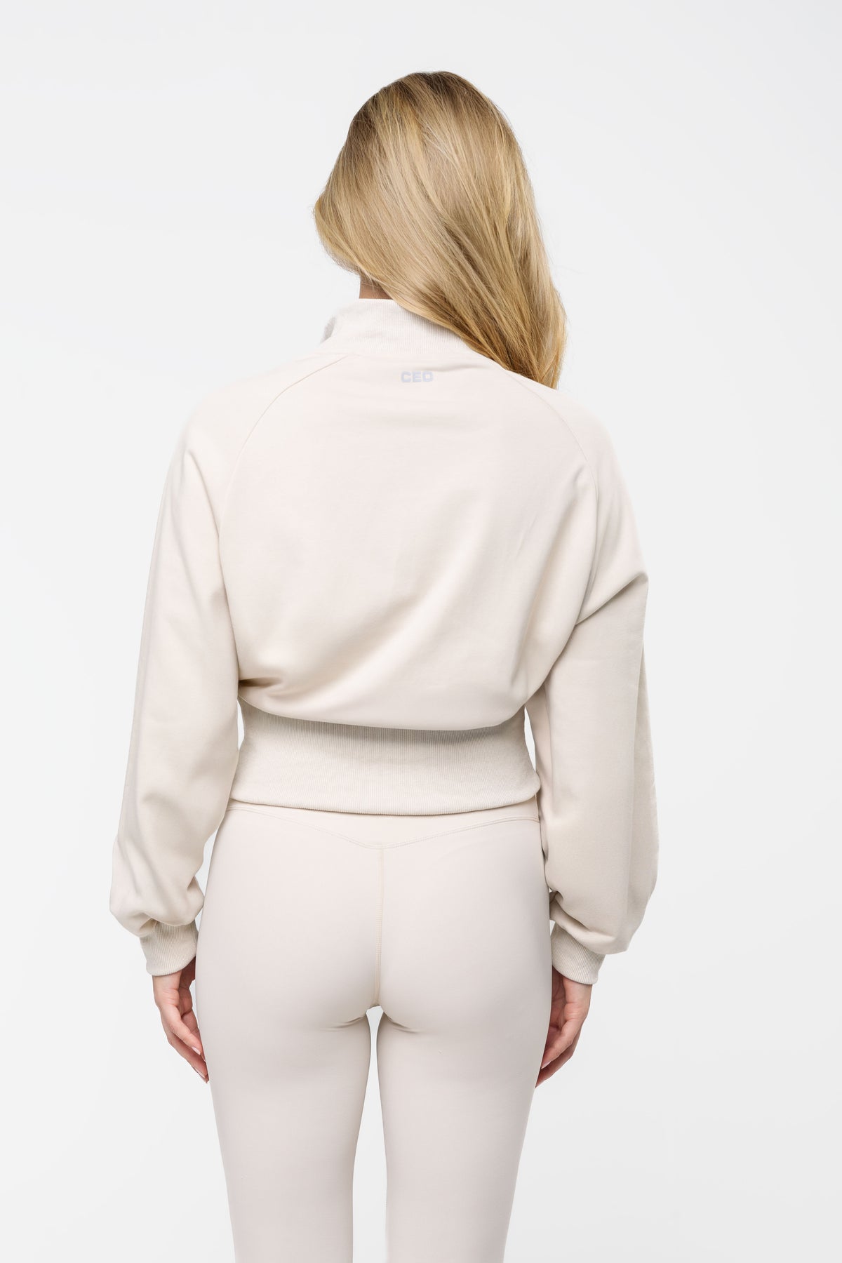 Ivory Sculpt Zip Up Jacket