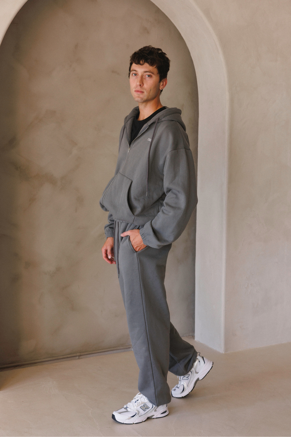 Charcoal Zip Hoodie