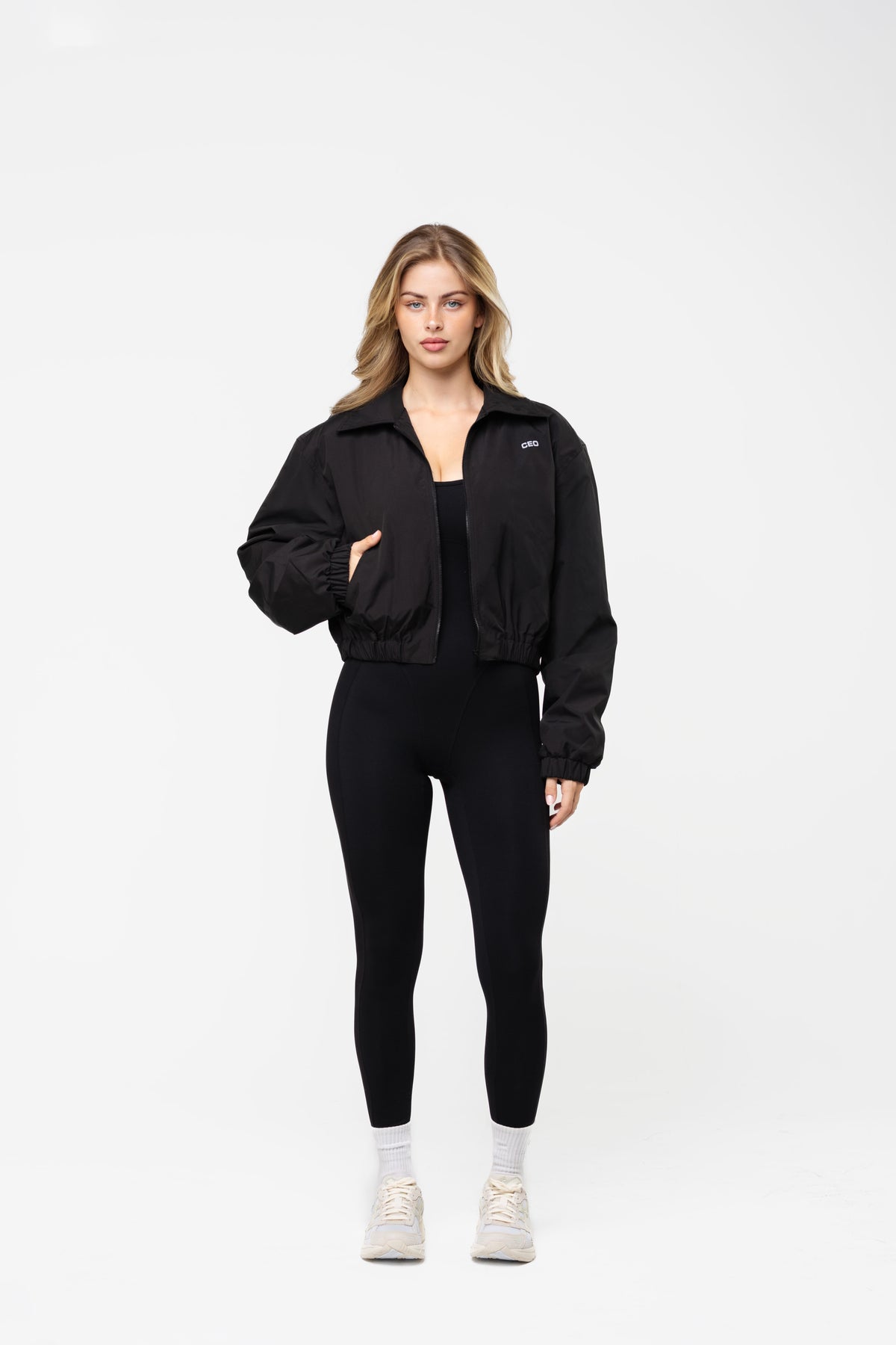 Black Essential Bomber Jacket