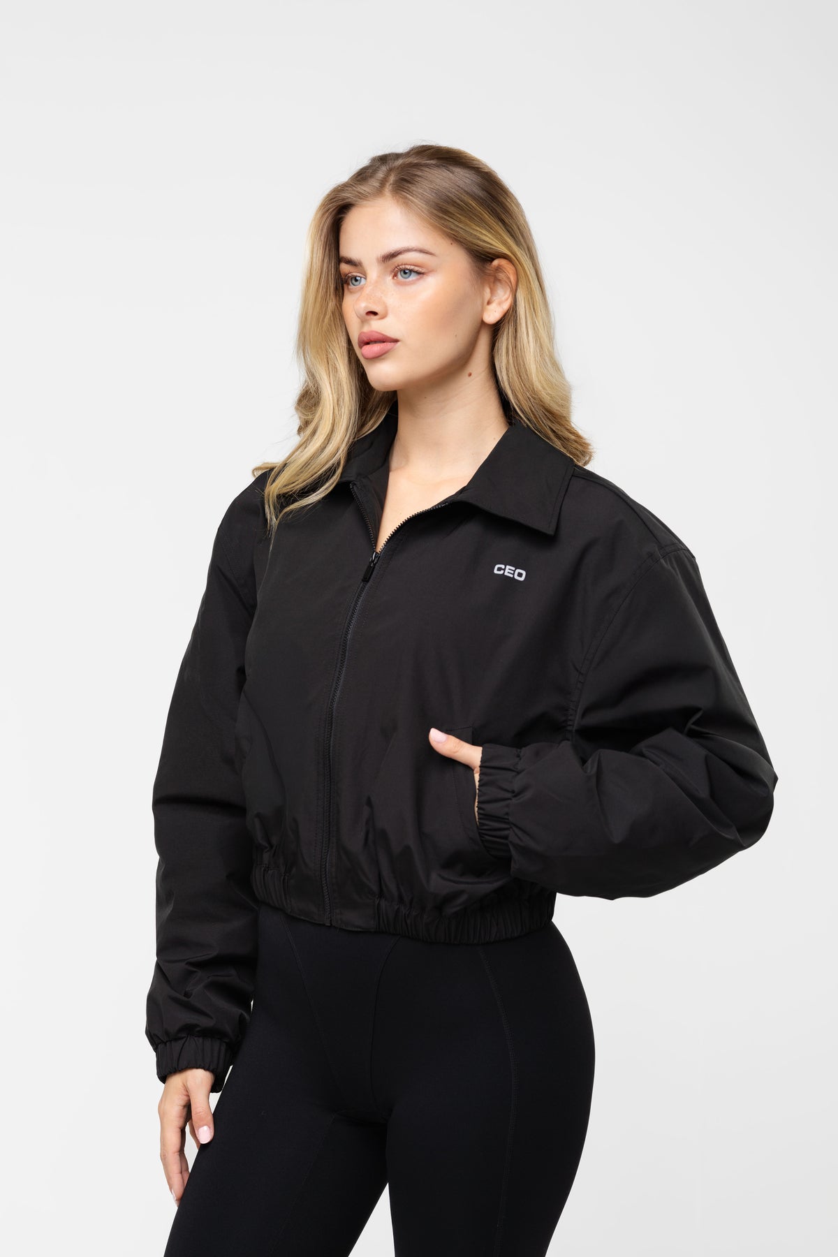 Black Essential Bomber Jacket